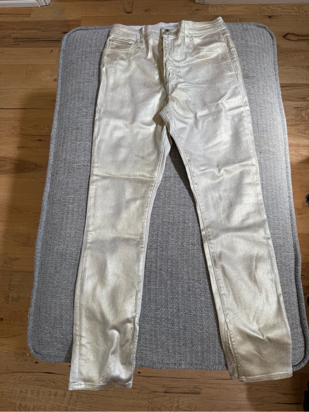 Jonathan Simkhai Metallic Gold Straight Leg Pants